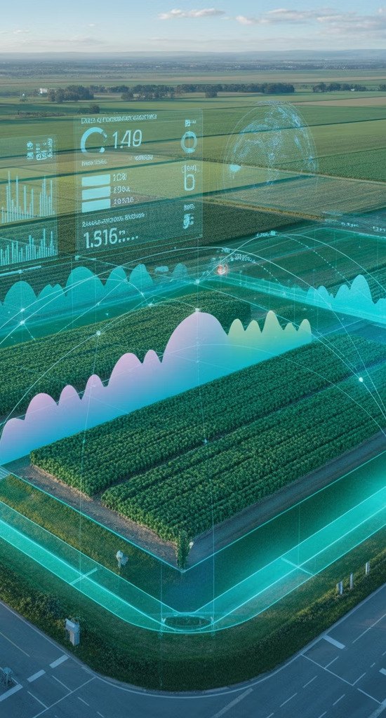 Satellite-monitored farmland